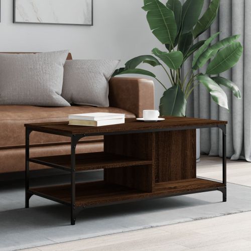 Table basse Chêne marron 100x50x45 cm Bois d'ingénierie - Photo n°2; ?>