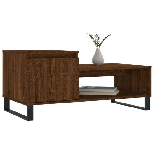 Table basse Chêne marron 100x50x45 cm Bois d'ingénierie - Photo n°3; ?>