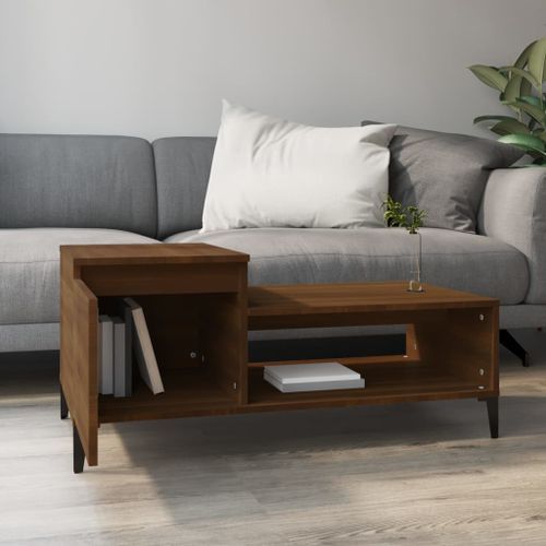 Table basse Chêne marron 100x50x45 cm Bois d'ingénierie - Photo n°3; ?>