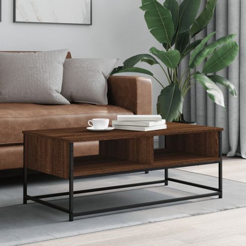 Table basse chêne marron 100x51x40 cm bois d'ingénierie - Photo n°2; ?>