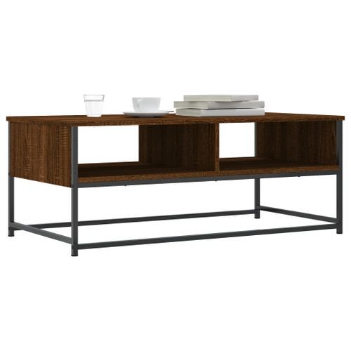 Table basse chêne marron 100x51x40 cm bois d'ingénierie - Photo n°3; ?>