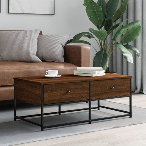 Table basse chêne marron 100x51x40 cm bois d'ingénierie - Photo n°2; ?>