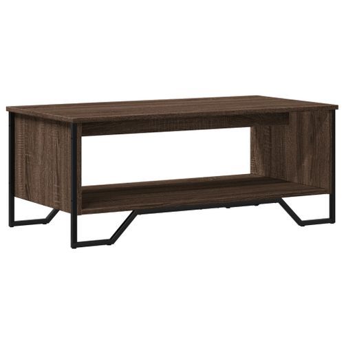 Table basse chêne marron 100x51x40 cm bois d'ingénierie - Photo n°2; ?>