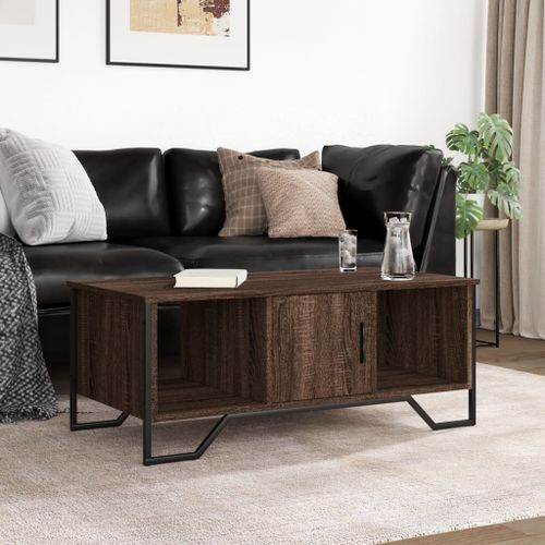 Table basse chêne marron 100x51x40 cm bois d'ingénierie - Photo n°3; ?>