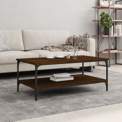 Table basse chêne marron 100x55x40 cm bois d'ingénierie - Photo n°2; ?>