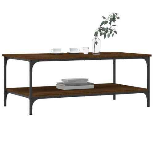 Table basse chêne marron 100x55x40 cm bois d'ingénierie - Photo n°3; ?>