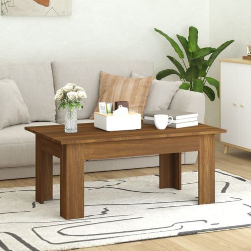 Table basse Chêne marron 100x60x42 cm Bois d'ingénierie - Photo n°3; ?>