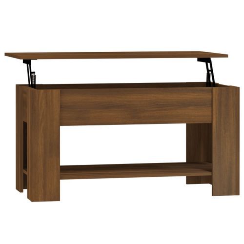 Table basse Chêne marron 101x49x52 cm Bois d'ingénierie - Photo n°2; ?>