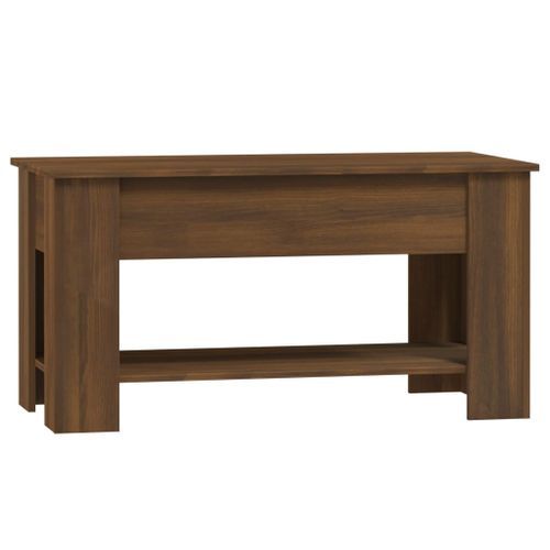 Table basse Chêne marron 101x49x52 cm Bois d'ingénierie - Photo n°3; ?>