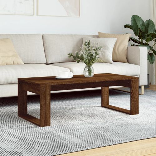 Table basse chêne marron 102x50x35 cm bois d'ingénierie - Photo n°2; ?>