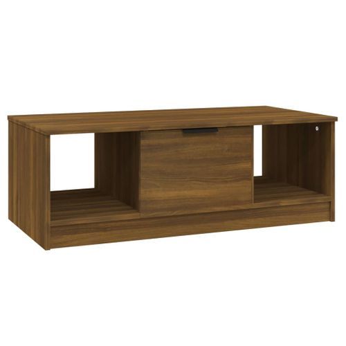 Table basse chêne marron 102x50x36 cm bois d'ingénierie - Photo n°2; ?>