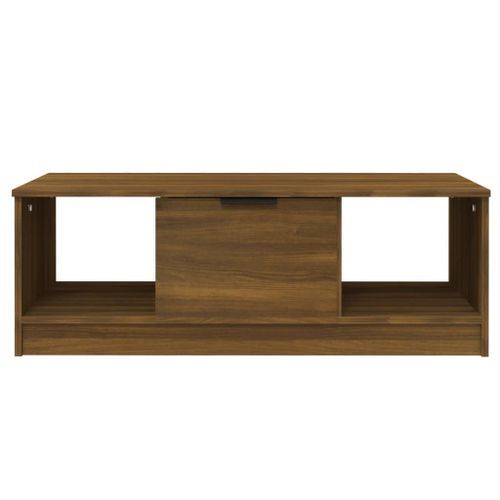 Table basse chêne marron 102x50x36 cm bois d'ingénierie - Photo n°3; ?>