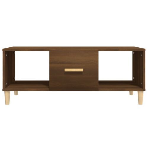 Table basse chêne marron 102x50x40 cm bois d'ingénierie - Photo n°3; ?>