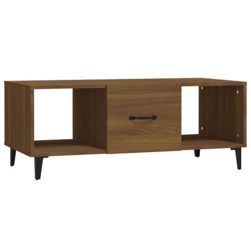 Table basse Chêne marron 102x50x40 cm Bois d'ingénierie - Photo n°2; ?>