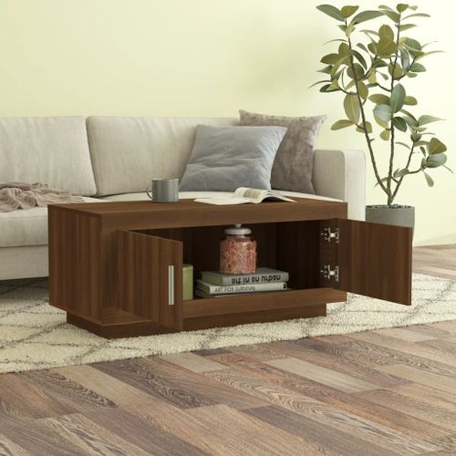 Table basse Chêne marron 102x50x45 cm Bois d'ingénierie - Photo n°3; ?>