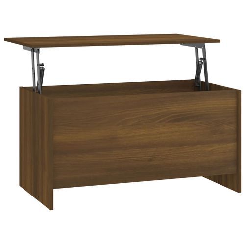 Table basse Chêne marron 102x55,5x52,5 cm Bois d'ingénierie - Photo n°2; ?>