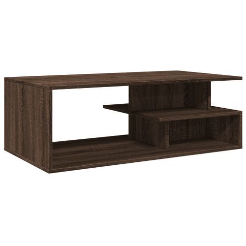 Table basse chêne marron 102x55x35 cm bois d'ingénierie - Photo n°2; ?>