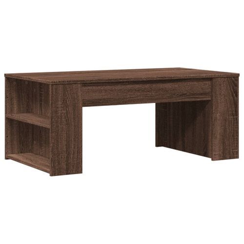 Table basse chêne marron 102x55x42 cm bois d'ingénierie - Photo n°2; ?>