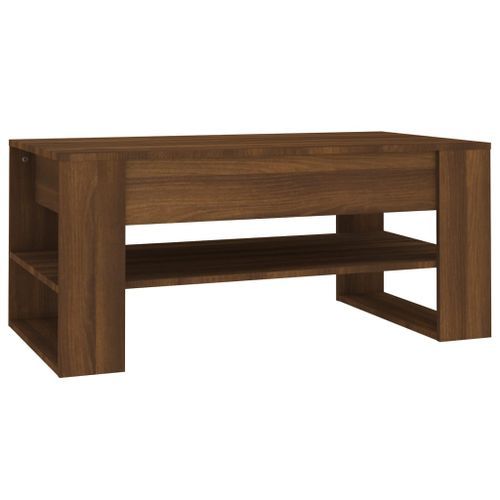 Table basse Chêne marron 102x55x45 cm Bois d'ingénierie - Photo n°2; ?>