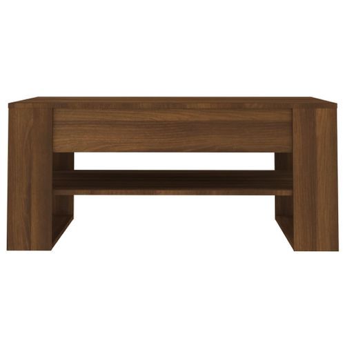 Table basse Chêne marron 102x55x45 cm Bois d'ingénierie - Photo n°3; ?>