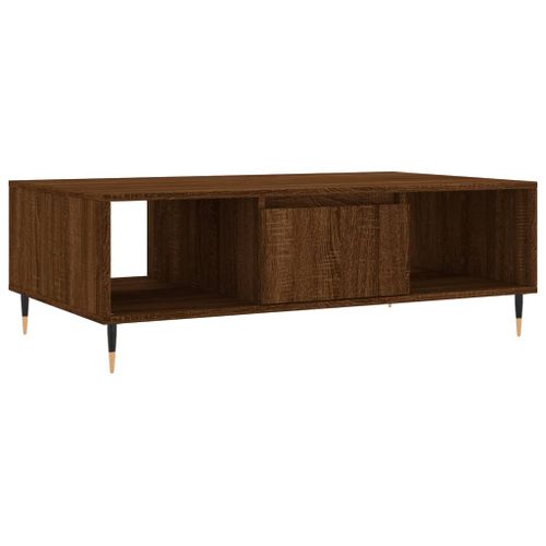 Table basse chêne marron 104x60x35 cm bois d'ingénierie - Photo n°2; ?>