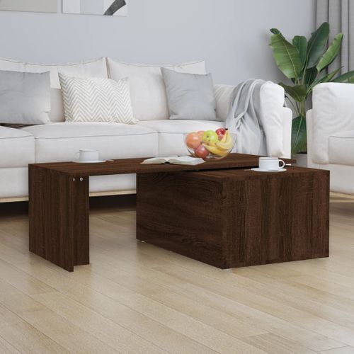 Table basse Chêne marron 150x50x35 cm Bois d'ingénierie - Photo n°3; ?>