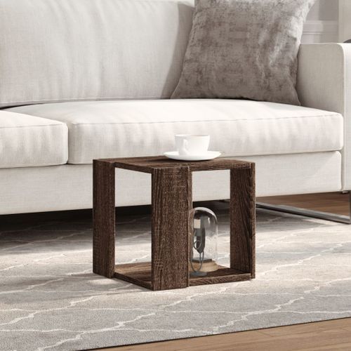 Table basse chêne marron 32x32x30 cm bois d'ingénierie - Photo n°3; ?>