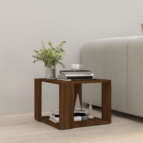 Table basse Chêne marron 40x40x30 cm Bois d'ingénierie - Photo n°3; ?>