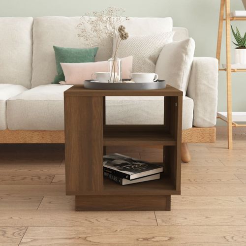 Table basse Chêne marron 40x40x43 cm Bois d'ingénierie - Photo n°3; ?>