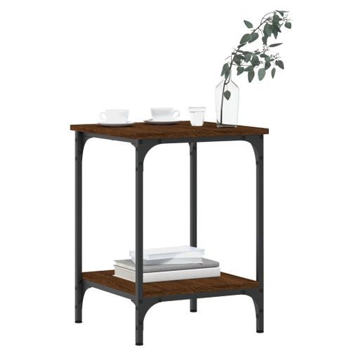 Table basse chêne marron 40x40x55 cm bois d'ingénierie - Photo n°3; ?>