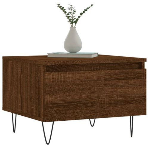 Table basse chêne marron 50x46x35 cm bois d'ingénierie - Photo n°3; ?>