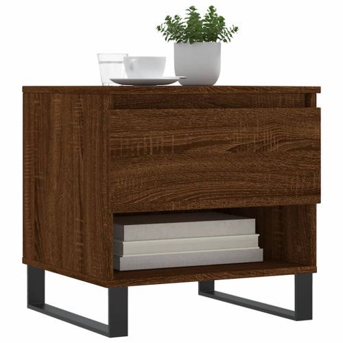 Table basse chêne marron 50x46x50 cm bois d'ingénierie - Photo n°3; ?>