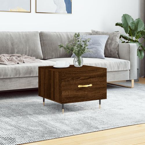 Table basse Chêne marron 50x50x40 cm Bois d'ingénierie - Photo n°2; ?>