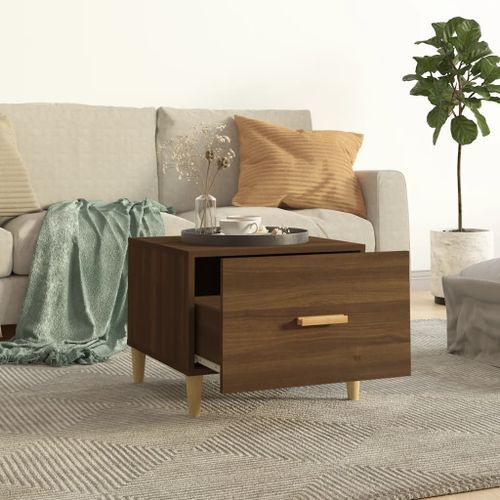 Table basse Chêne marron 50x50x40 cm Bois d'ingénierie - Photo n°3; ?>