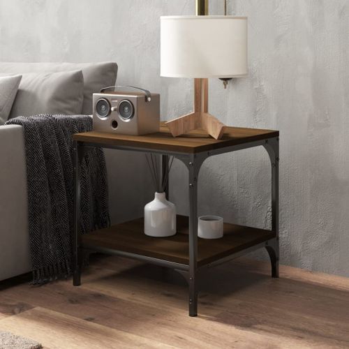 Table basse Chêne marron 50x50x40 cm Bois d'ingénierie - Photo n°3; ?>