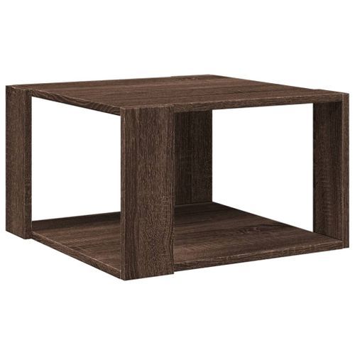 Table basse chêne marron 51,5x51,5x30 cm bois d'ingénierie - Photo n°2; ?>