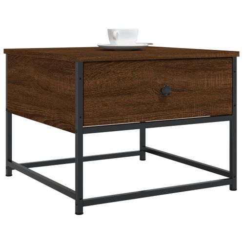 Table basse chêne marron 51x51x40 cm bois d'ingénierie - Photo n°3; ?>