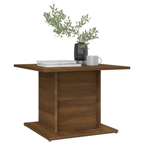 Table basse chêne marron 55,5x55,5x40 cm bois d'ingénierie - Photo n°3; ?>