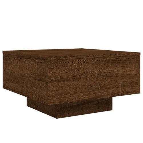 Table basse chêne marron 55x55x31 cm bois d'ingénierie - Photo n°2; ?>