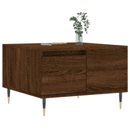 Table basse chêne marron 55x55x36,5 cm bois d'ingénierie - Photo n°3; ?>