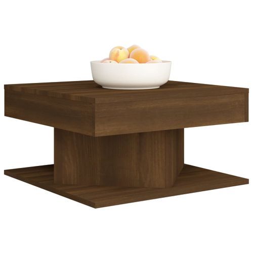 Table basse Chêne marron 57x57x30 cm Bois d'ingénierie - Photo n°3; ?>