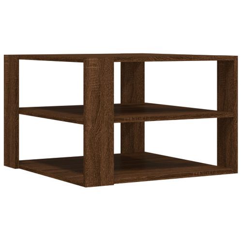 Table basse chêne marron 59,5x59,5x40 cm bois d'ingénierie - Photo n°2; ?>