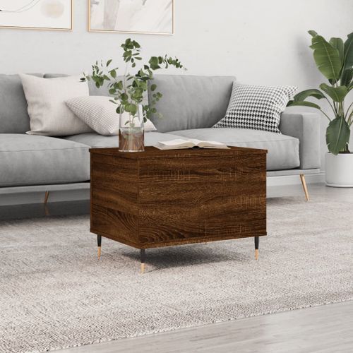 Table basse Chêne marron 60x44,5x45 cm Bois d'ingénierie - Photo n°2; ?>