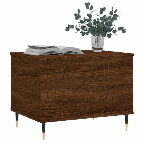 Table basse Chêne marron 60x44,5x45 cm Bois d'ingénierie - Photo n°3; ?>