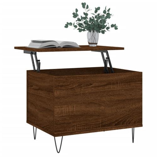 Table basse Chêne marron 60x44,5x45 cm Bois d'ingénierie - Photo n°3; ?>