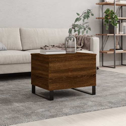 Table basse Chêne marron 60x44,5x45 cm Bois d'ingénierie - Photo n°2; ?>