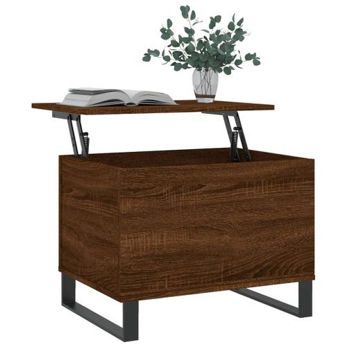 Table basse Chêne marron 60x44,5x45 cm Bois d'ingénierie - Photo n°3; ?>