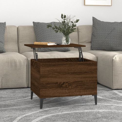 Table basse Chêne marron 60x44,5x45 cm Bois d'ingénierie - Photo n°2; ?>