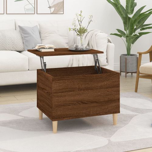 Table basse Chêne marron 60x44,5x45 cm Bois d'ingénierie - Photo n°2; ?>