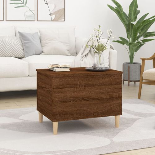 Table basse Chêne marron 60x44,5x45 cm Bois d'ingénierie - Photo n°3; ?>